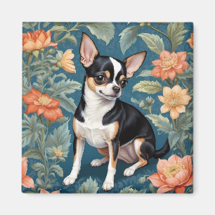 Niedlich Chihuahua William Morris Inspirierte Flor Magnet