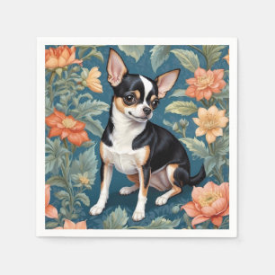 Niedlich Chihuahua William Morris Inspirierte Flor Serviette