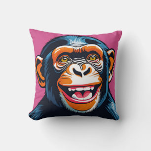 Niedlich Chimpanzee Laughs Kissen