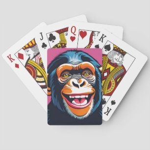 Niedlich Chimpanzee Laughs Spielkarten