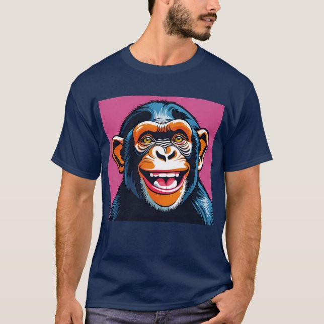 Niedlich Chimpanzee Laughs T-Shirt (Vorderseite)