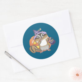Niedlich-Chipmunk-Halloween-Sticker Runder Aufkleber