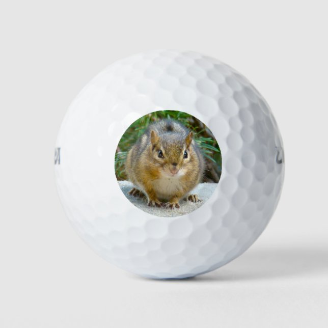 Niedlich Chipmunk hat sein Auge auf dich Golfball (Vorderseite)