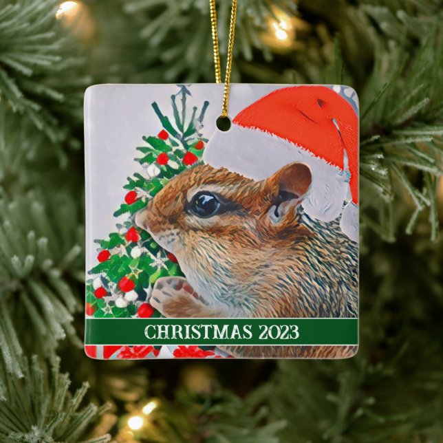 Niedlich Chipmunk-Ornament Keramikornament (Baum)
