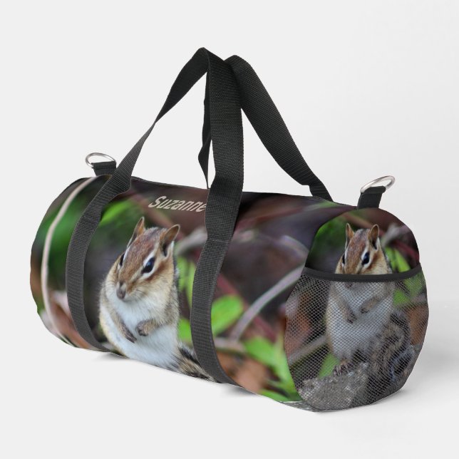 Niedlich Chipmunk Wildlife Animal Personalisiert Duffle Bag (Rechte Ecke)