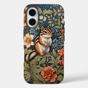 Niedlich Chipmunk William Morris Inspirierte flora iPhone 16 Hülle