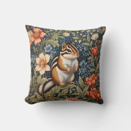 Niedlich Chipmunk William Morris Inspirierte flora Kissen