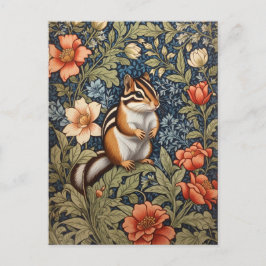 Niedlich Chipmunk William Morris Inspirierte flora Postkarte