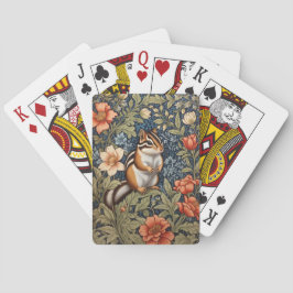 Niedlich Chipmunk William Morris Inspirierte flora Spielkarten