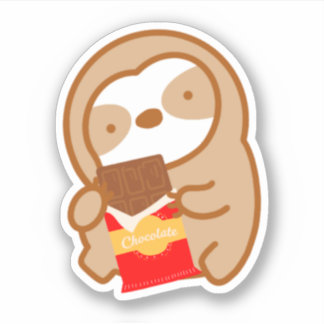 Niedlich Chocolate Bar Sloth Aufkleber