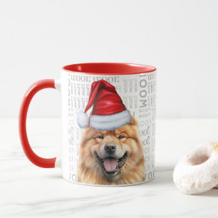 Niedlich Chow Chow Dog Santa Woof Weihnachten Tasse