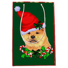 Niedlich Chow Chow Weihnachten froh Mittlere Geschenktüte