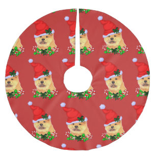 Niedlich Chow Chow Weihnachten froh Polyester Weihnachtsbaumdecke