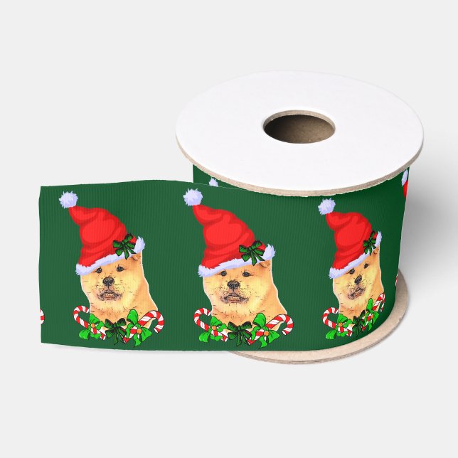 Niedlich Chow Chow Weihnachten Ripsband (Spule)