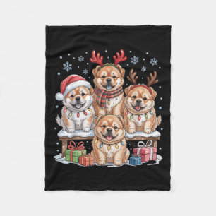Niedlich Chow Chow Weihnachten Welpen Hunde Liebha Fleecedecke