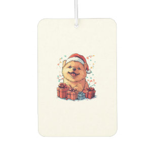 Niedlich Chow Chow Weihnachtsmannmütze Weihnachten Autolufterfrischer