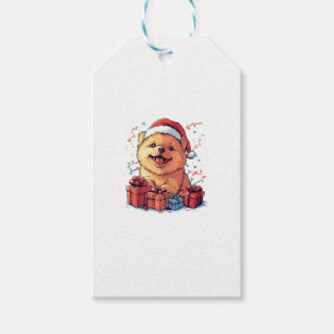 Niedlich Chow Chow Weihnachtsmannmütze Weihnachten Geschenkanhänger