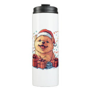 Niedlich Chow Chow Weihnachtsmannmütze Weihnachten Thermosbecher