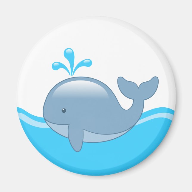 Niedlich Chubby Cartoon Whale Magnet (Vorne)