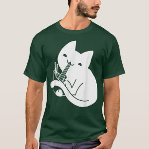 Niedlich Chubby Cat Eating Ramen Noodles Cat Ramen T-Shirt
