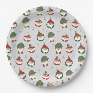 Niedlich Chubby Christmas Elves Pattern Pappteller