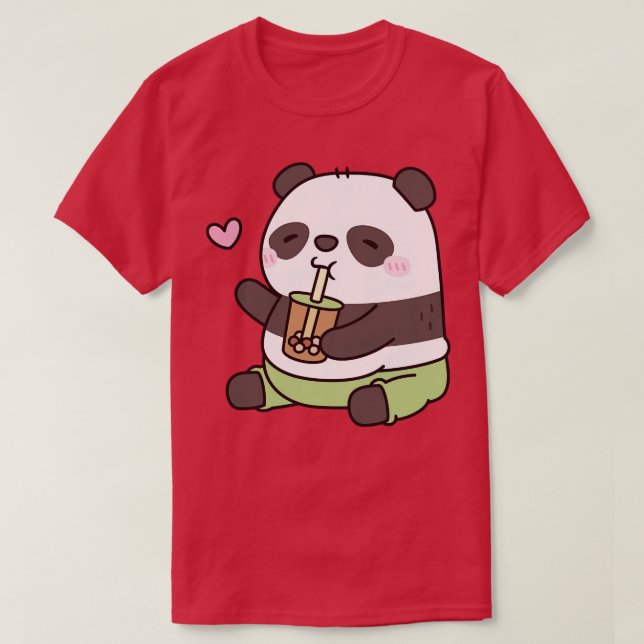 Niedlich Chubby Panda Bären Lieben Bubble Tee (Design vorne)