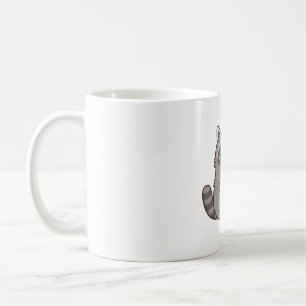 Niedlich Chubby Raccoon Lieben essen Ramen Noodles Kaffeetasse