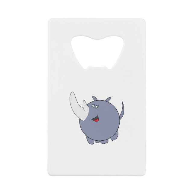 Niedlich Chubby Rhinoceros Geldbeutel Flaschenöffner (Vorderseite)