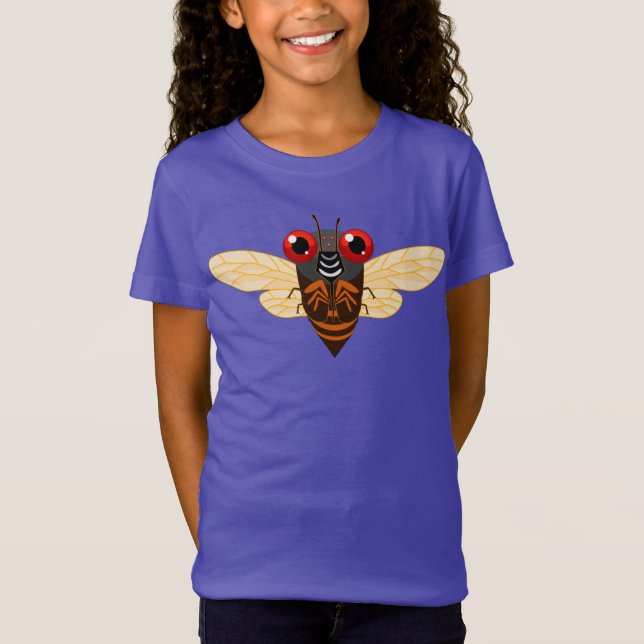 Niedlich Cicada Cartoon T - Shirt (Girls) (Vorderseite)
