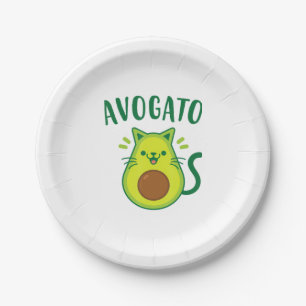 Niedlich Cinco de Mayo Avogato Avocado Cat Funny A Pappteller