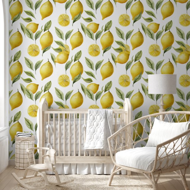 Niedlich Citrus Yellow Lemon Tapete (Kinder)