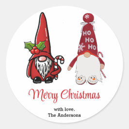 Niedlich Classic Gnomes Custom Christmas Runder Aufkleber