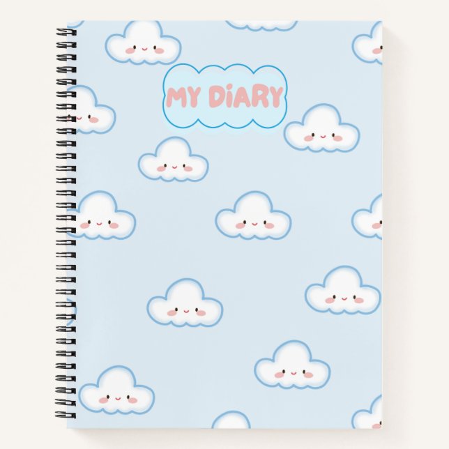 Niedlich Cloudy Sky Notebook Notizbuch (Vorderseite)