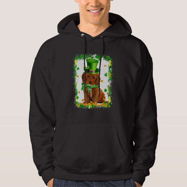 Niedlich Cockapoo Dog St Patricks Day Irish Kleebl Hoodie (Vorderseite)