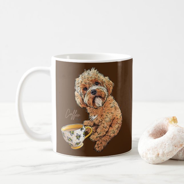 Niedlich Cockapoo Kaffeebar Funny Dog Kunst Kaffeetasse (Mit Donut)