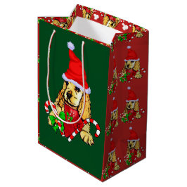 Niedlich Cocker Spanel Christmas Merry Mittlere Geschenktüte