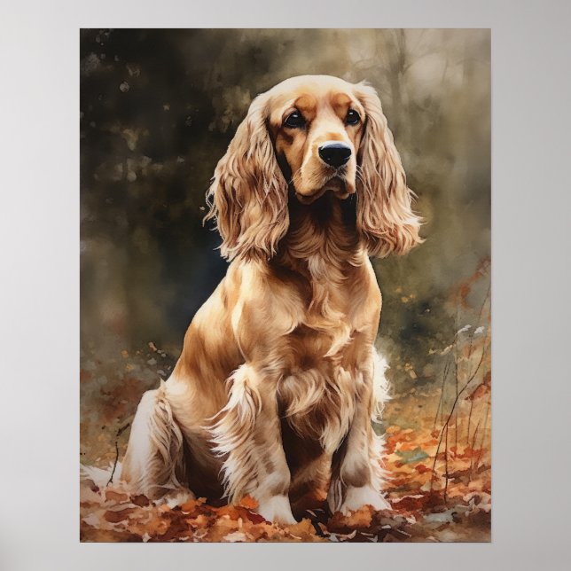 Niedlich Cocker Spaniel Dog Art Print Poster (Vorne)