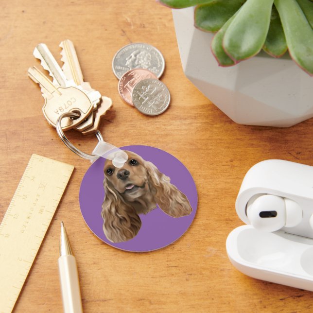 Niedlich Cocker Spaniel Dog Schlüsselanhänger (Schreibtisch)