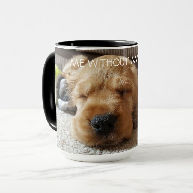Niedlich Cocker Spaniel Napping Personalisiert Tasse (Vorderseite Links)