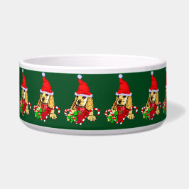 Niedlich Cocker Spanisch Welpe Weihnachten Napf