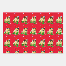 Niedlich Collie Puppy Weihnachten Geschenkpapier Set