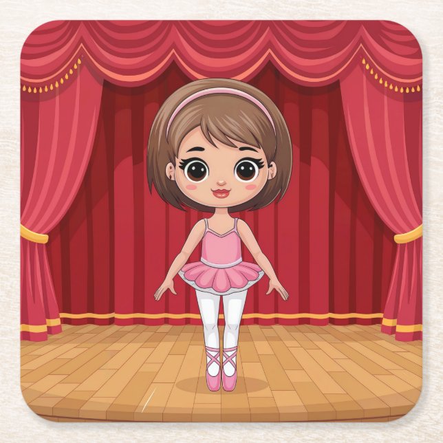 Niedlich Comic Ballet Untersetzer Set (Vorderseite)