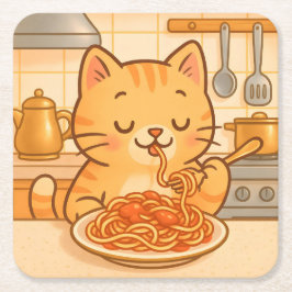 Niedlich Comic Kitty Spaghetti Untersetzer Set