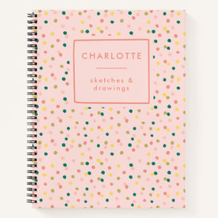 Niedlich Confetti Polka Dots Muster Blush Sketchbo Notizbuch