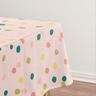 Niedlich Confetti Polka Dots Muster Rosa Grün Tischdecke