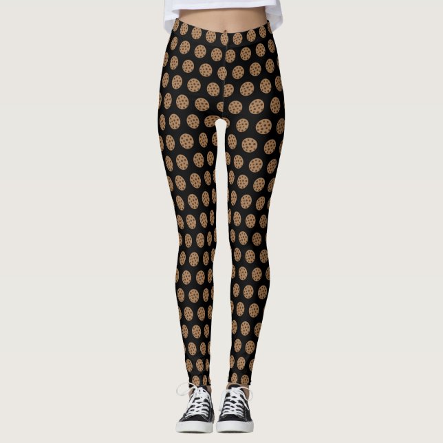 Niedlich Cookie Feinschmecker Black Leggings (Vorderseite)