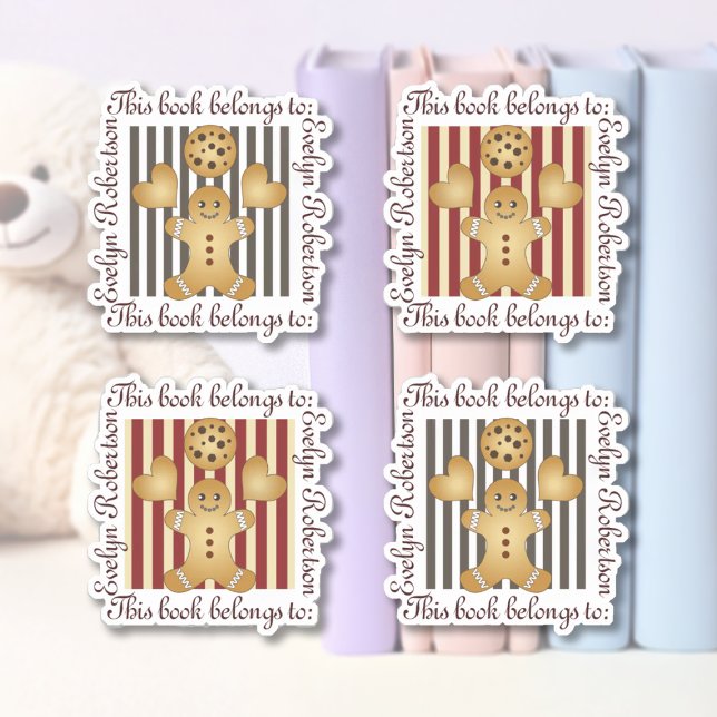 Niedlich Cookie Gingerbread Man Buchzeichen Aufkleber (Von Creator hochgeladen)