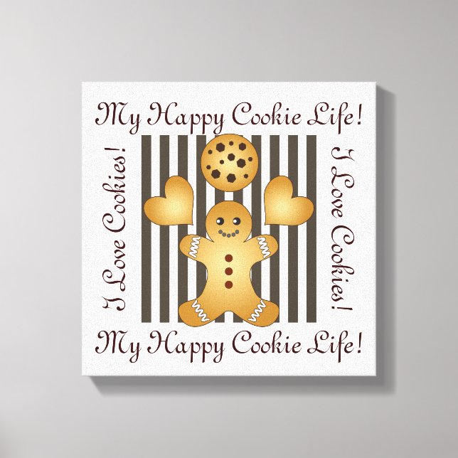 Niedlich Cookie Gingerbread Man Leinwanddruck (Vorderseite)