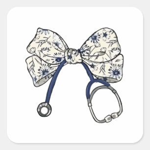 Niedlich Coquette Bow Coquette Bow Krankenpflege Quadratischer Aufkleber