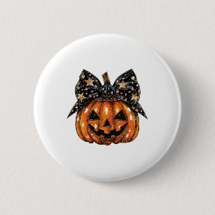 Niedlich Coquette Bow Pumpkin Halloween Women Spoo Button